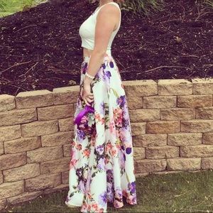 Two piece prom dress.